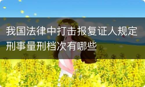 我国法律中打击报复证人规定刑事量刑档次有哪些