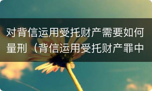 对背信运用受托财产需要如何量刑（背信运用受托财产罪中的犯罪主体包括）