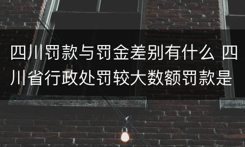 四川罚款与罚金差别有什么 四川省行政处罚较大数额罚款是多少