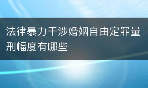 法律暴力干涉婚姻自由定罪量刑幅度有哪些
