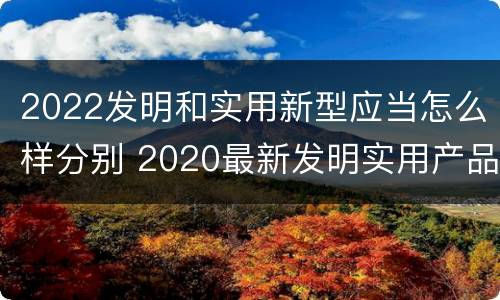 2022发明和实用新型应当怎么样分别 2020最新发明实用产品