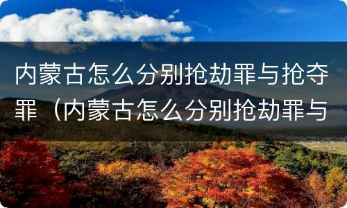 内蒙古怎么分别抢劫罪与抢夺罪（内蒙古怎么分别抢劫罪与抢夺罪呢）