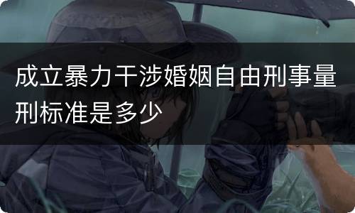 成立暴力干涉婚姻自由刑事量刑标准是多少