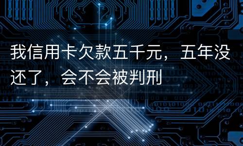 我信用卡欠款五千元，五年没还了，会不会被判刑