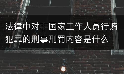 法律中对非国家工作人员行贿犯罪的刑事刑罚内容是什么