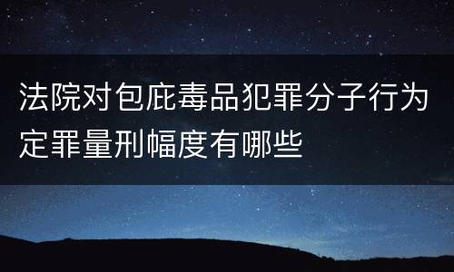 法院对包庇毒品犯罪分子行为定罪量刑幅度有哪些
