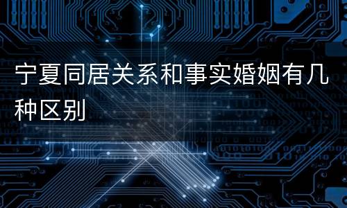 宁夏同居关系和事实婚姻有几种区别