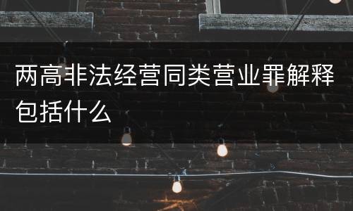 两高非法经营同类营业罪解释包括什么