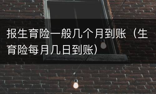 报生育险一般几个月到账（生育险每月几日到账）