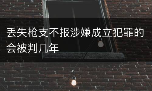 丢失枪支不报涉嫌成立犯罪的会被判几年