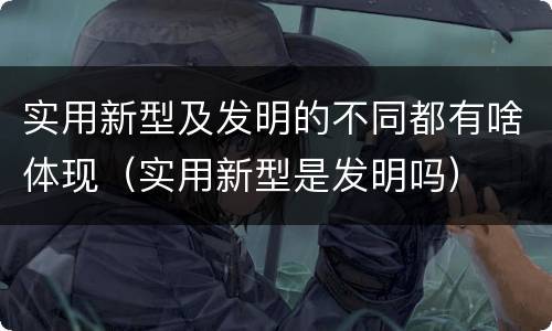 实用新型及发明的不同都有啥体现（实用新型是发明吗）