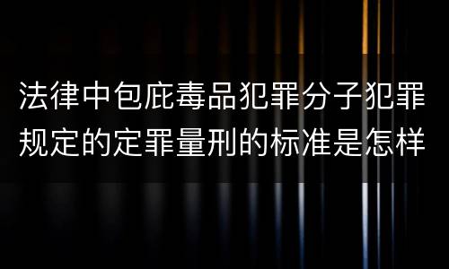 法律中包庇毒品犯罪分子犯罪规定的定罪量刑的标准是怎样的