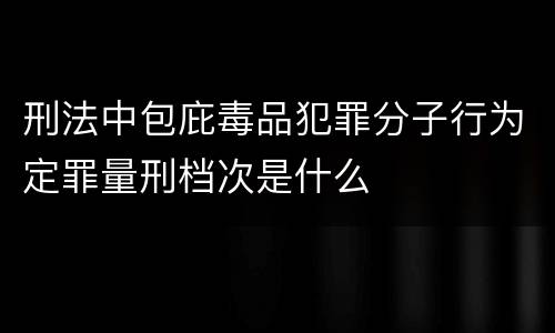 刑法中包庇毒品犯罪分子行为定罪量刑档次是什么
