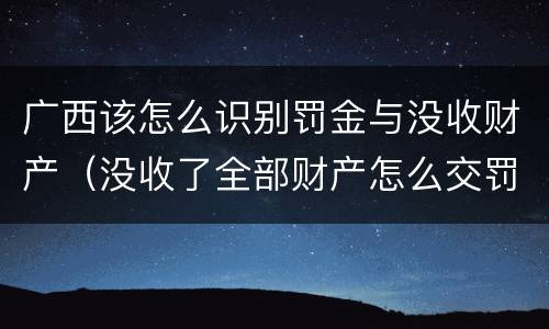 广西该怎么识别罚金与没收财产（没收了全部财产怎么交罚款）