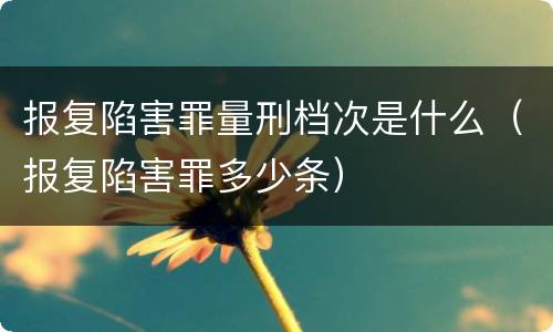 报复陷害罪量刑档次是什么（报复陷害罪多少条）