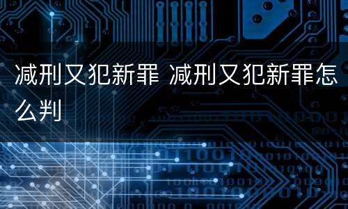 减刑又犯新罪 减刑又犯新罪怎么判