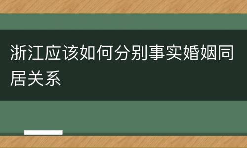 浙江应该如何分别事实婚姻同居关系