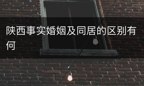 陕西事实婚姻及同居的区别有何