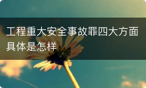 工程重大安全事故罪四大方面具体是怎样