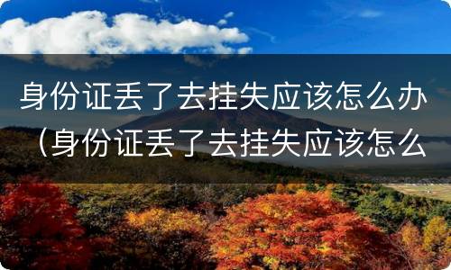 身份证丢了去挂失应该怎么办（身份证丢了去挂失应该怎么办理）