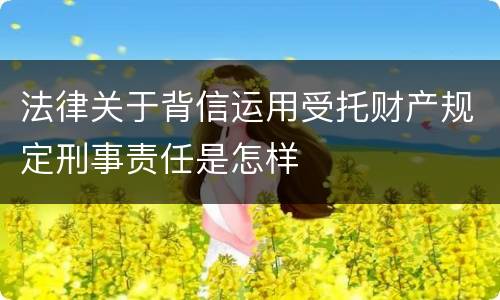 法律关于背信运用受托财产规定刑事责任是怎样