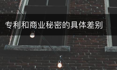 专利和商业秘密的具体差别