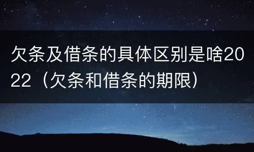 欠条及借条的具体区别是啥2022（欠条和借条的期限）