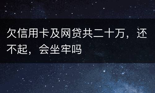 欠信用卡及网贷共二十万，还不起，会坐牢吗