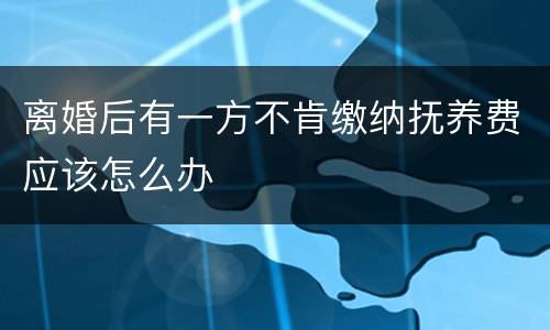 离婚后有一方不肯缴纳抚养费应该怎么办