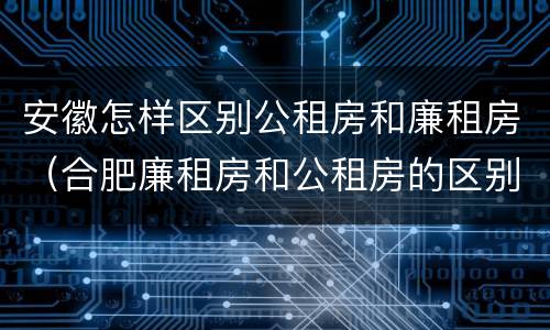 安徽怎样区别公租房和廉租房（合肥廉租房和公租房的区别）