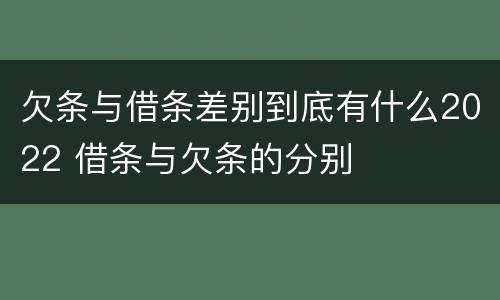 欠条与借条差别到底有什么2022 借条与欠条的分别