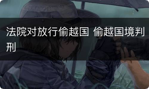 法院对放行偷越国 偷越国境判刑