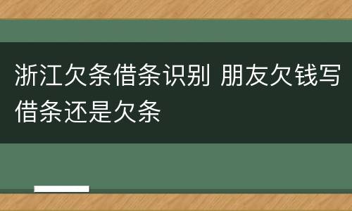 浙江欠条借条识别 朋友欠钱写借条还是欠条