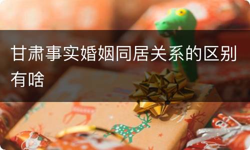 甘肃事实婚姻同居关系的区别有啥