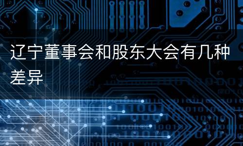 辽宁董事会和股东大会有几种差异