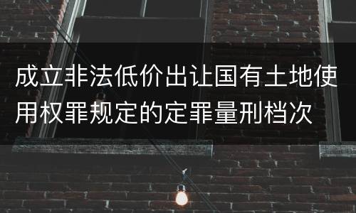 成立非法低价出让国有土地使用权罪规定的定罪量刑档次