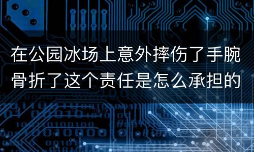 在公园冰场上意外摔伤了手腕骨折了这个责任是怎么承担的