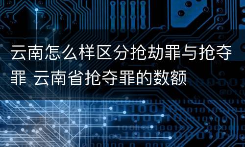 云南怎么样区分抢劫罪与抢夺罪 云南省抢夺罪的数额