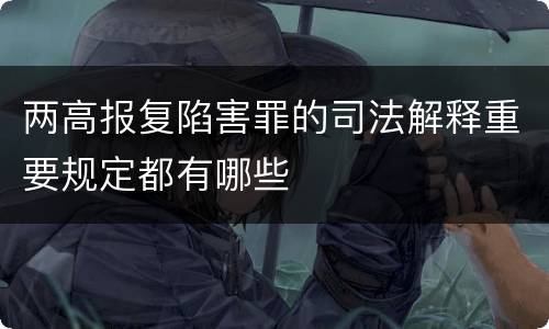 两高报复陷害罪的司法解释重要规定都有哪些