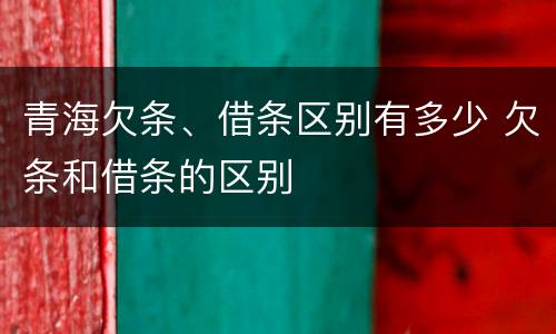 青海欠条、借条区别有多少 欠条和借条的区别
