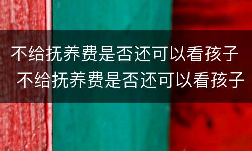 不给抚养费是否还可以看孩子 不给抚养费是否还可以看孩子监护人