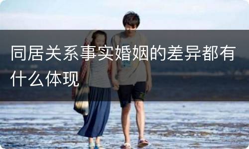 同居关系事实婚姻的差异都有什么体现