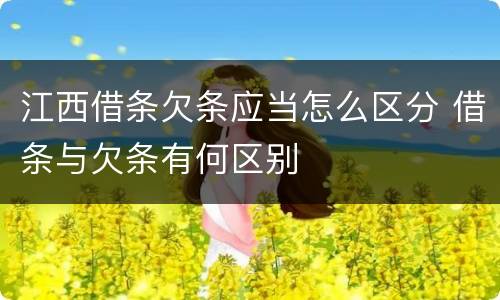 江西借条欠条应当怎么区分 借条与欠条有何区别