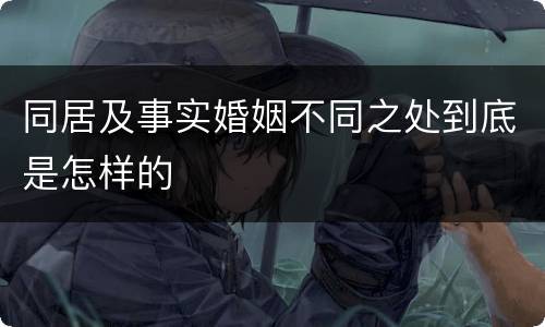同居及事实婚姻不同之处到底是怎样的