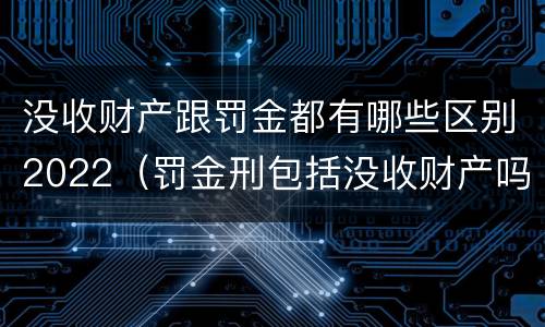 没收财产跟罚金都有哪些区别2022（罚金刑包括没收财产吗?）