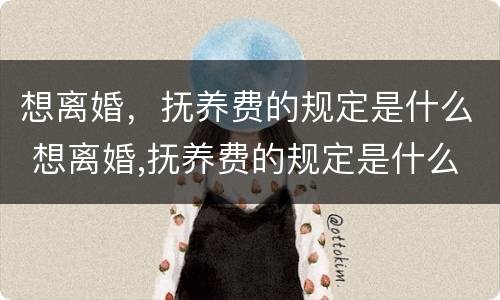 想离婚，抚养费的规定是什么 想离婚,抚养费的规定是什么呢