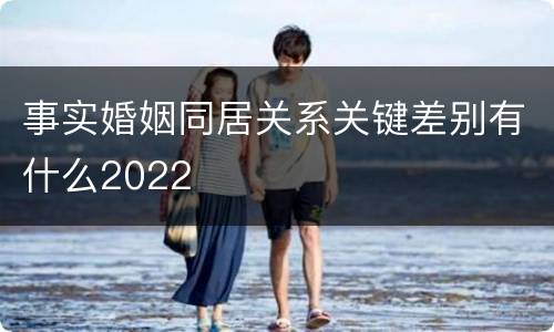 事实婚姻同居关系关键差别有什么2022