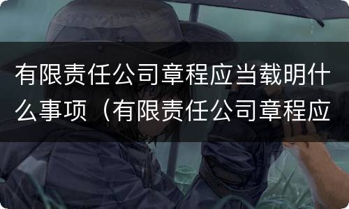 有限责任公司章程应当载明什么事项（有限责任公司章程应当载明什么事项内容）