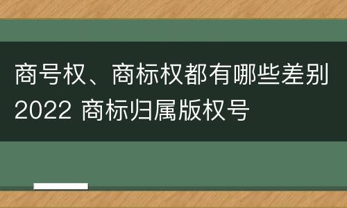商号权、商标权都有哪些差别2022 商标归属版权号