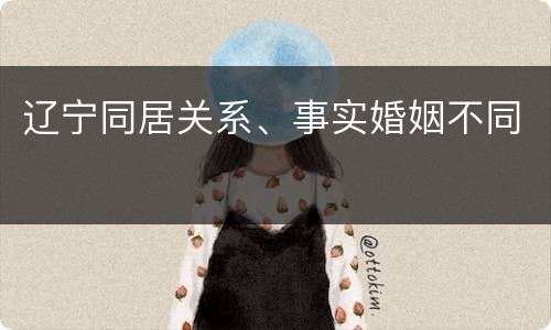 辽宁同居关系、事实婚姻不同